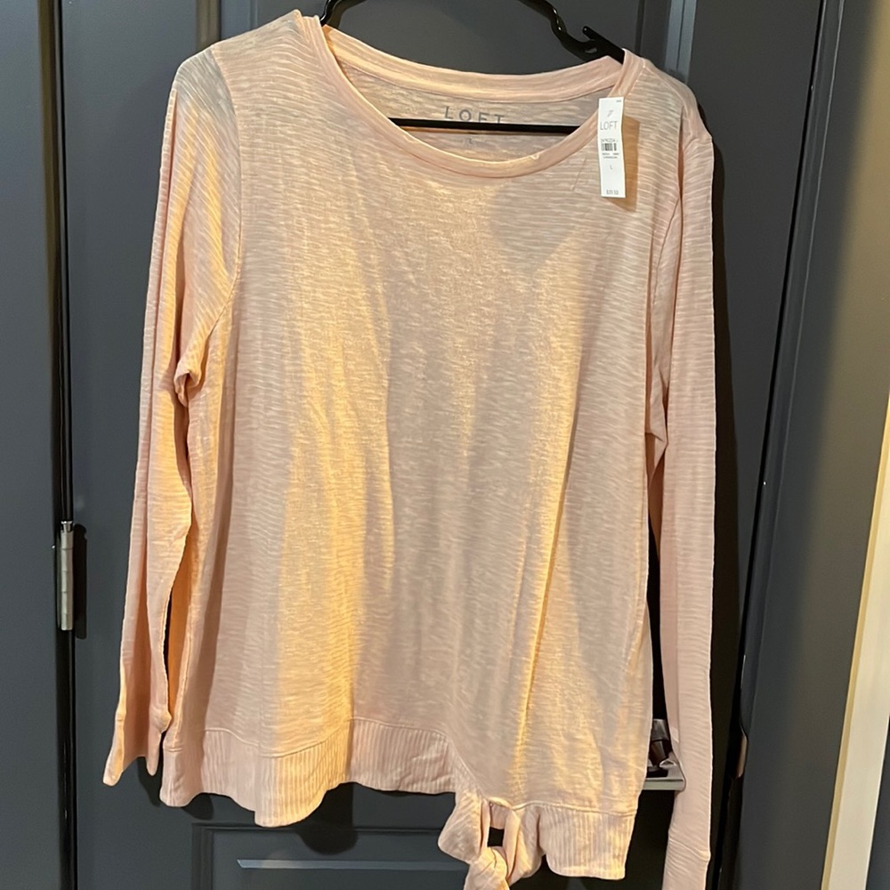 Loft, long sleeve tee with tie